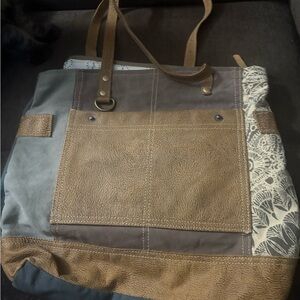 Stylish Brown and Gray Myra tote bag